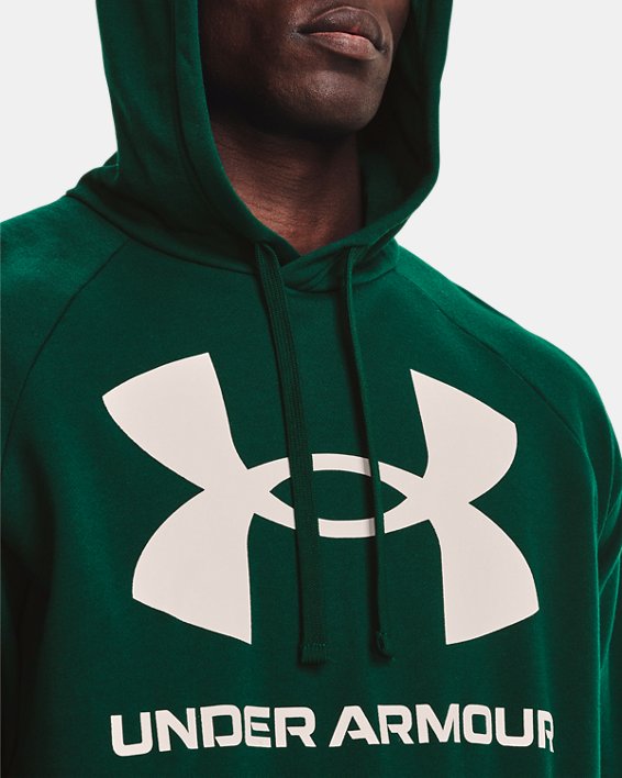 Men's UA Rival Fleece Big Logo Hoodie, Green, pdpMainDesktop image number 3